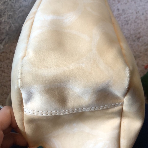 Coach Hampton Shoulder Purse Bag Fall Trend Tan Cream Brown Tag - Picture 9 of 13